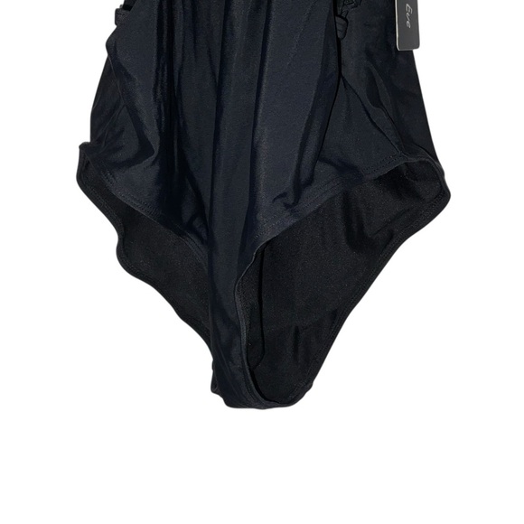 🖤 Aqua Eve Black Strappy One-Piece Swimsuit – Size 10 (NWT) - Picture 4 of 6